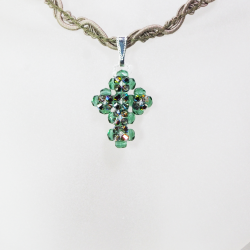 Pendant 40cm - Valonia-Khaki Braid - Pendant 40cm - Laiton argenté